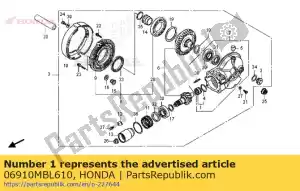 honda 06910MBL610 conjunto de rolamentos, agulha - Lado inferior