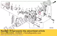 43112MCA006, Honda, retenedor, rr. soporte honda gl goldwing a  bagger f6 b gold wing deluxe abs 8a gl1800a gl1800 airbag gl1800b 1800 , Nuevo