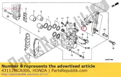 Tutaj możesz zamówić ustalacz, rr. Wspornik od Honda , z numerem części 43112MCA006: