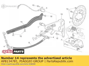 Piaggio Group AP8134781 support de flexible de frein arrière - La partie au fond