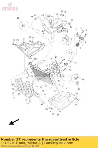 yamaha 11DE240J1000 cubierta del radiador ass.1 - Lado inferior