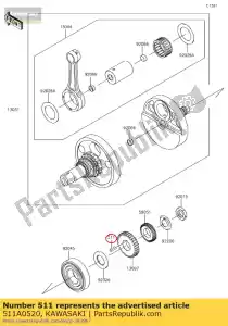 kawasaki 511A0520 key-sunk kl600-a1 - Bottom side