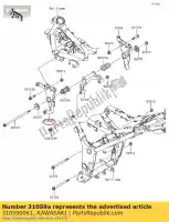 310590061, Kawasaki, beugel-comp-motor, links ex300ad kawasaki  ninja z 300 2013 2014 2015 2016 2017 2018, Nieuw