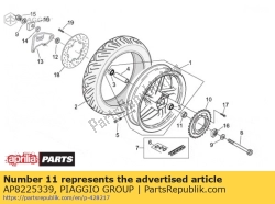 Aprilia AP8225339, Spacer with collar, OEM: Aprilia AP8225339