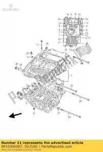 suzuki 0910306067 tornillo 6x105 - Lado inferior