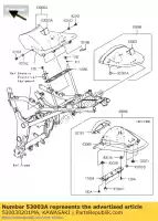 530030201MA, Kawasaki, leer, fr zitting, zwart ex250kbf kawasaki ninja 250 2008 2009 2010 2011, Nieuw