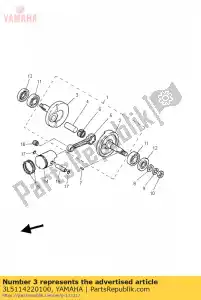 yamaha 3L5114220100 manivela (r.h) - Lado inferior