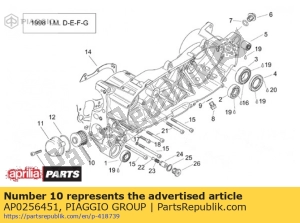 aprilia AP0256451 oil filter - Upper side