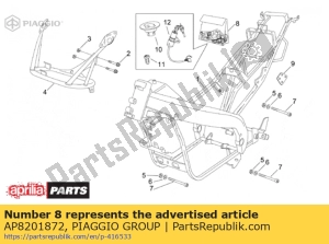 aprilia AP8201872 kit de ferragens de bloqueio - Lado inferior