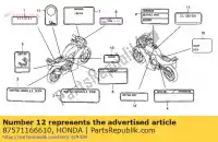 87571166610, Honda, merk, oliepeil honda (b) f (e) fwd (d) nsr p (a) netherlands pa mb5 (z) netherlands s (p) netherlands / bel s 19 (a) sd (f) germany 50 80 125 1979 1980 1981 1983 1984 1985 1989 1993 1994, Nieuw