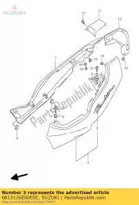 suzuki 6813126E00E0E emblema, fr. - Lado inferior