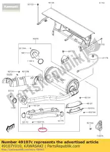 kawasaki 49107Y010 01 tampa-tubo de escape, fr, upp & lwr - Lado inferior