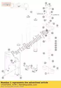 ktm 14187D05 horquilla delantera d = 48450 / 505sx-f 08 - Lado inferior
