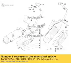 Here you can order the silencer complete with protection from Piaggio Group, with part number 1A0059055: