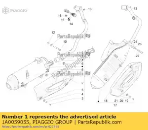 Piaggio Group 1A0059055 silencer complete with protection - Bottom side