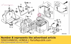 Tutaj możesz zamówić kabel, uziemienie akumulatora od Honda , z numerem części 32601HN8650:
