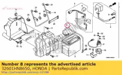 Ici, vous pouvez commander le câble, terre de batterie auprès de Honda , avec le numéro de pièce 32601HN8650: