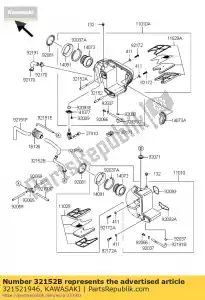 kawasaki 321521946 buis, luchtaanzuigklep ej650-a1 - Onderkant