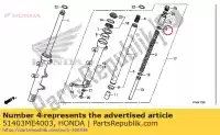 51403ME4003, Honda, asiento, primavera honda  cb cbf cbr cbrr (g) japanese domestic / nc23-100 cmx mtx vfr xlr 125 200 250 300 400 450 500 600 750 1985 1986 1987 1988 1989 1990 1995 1998 1999 2004 2006 2011 2013 2017 2018, Nuevo