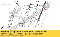 stoel, veer van Honda, met onderdeel nummer 51403ME4003, bestel je hier online: