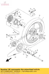 yamaha 901530880400 vis, hexagonale croisée. - La partie au fond