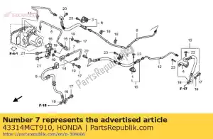 honda 43314MCT910 pijp d, rr. rem - Onderkant