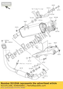 kawasaki 921541298 parafuso, flangeado, 8x35 bx250aef - Lado inferior