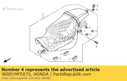 Ici, vous pouvez commander le boulon, spécial, 6x16 auprès de Honda , avec le numéro de pièce 90001MFE670: