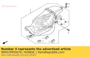 honda 90001MFE670 boulon, spécial, 6x16 - La partie au fond