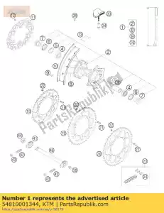 ktm 54810001344 rear wheel 2,15x18' excel 04 - Bottom side