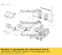 2A000499, Piaggio Group, perno del pistone aprilia tuono v zd4tyg00, zd4tycc0 zd4tyh00, zd4tycc1 zd4tyu00 zd4tyua0 1100 2015 2016, Nuovo