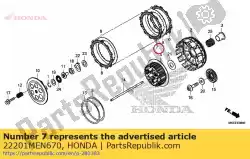 schijf b, koppelingswrijving van Honda, met onderdeel nummer 22201MEN670, bestel je hier online: