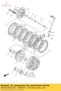 yamaha 905081805200 mola, torção - Lado inferior