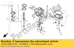 Aqui você pode pedir o conjunto de válvula, flutuador em Honda , com o número da peça 16011881741:
