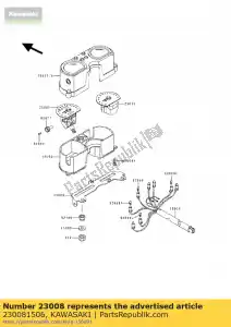 Kawasaki 230081506 socket-assy,meter - Bottom side