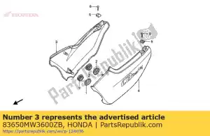 Honda 83650MW3600ZB conjunto de capa, r. lado (wl) * - Lado inferior