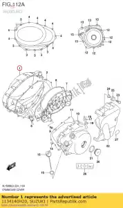 suzuki 1134140H20 cover,clutch - Bottom side