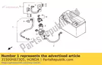 31500HB7305, Honda, bateria ytx7a-bs honda xlr  r rvf rii rvf400r xlr125r 125 400 , Novo