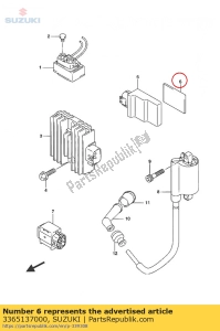 suzuki 3365137000 cuscino, batteria - Lato superiore