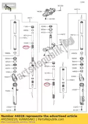 Ici, vous pouvez commander le 01 fourche à ressort auprès de Kawasaki , avec le numéro de pièce 440260210: