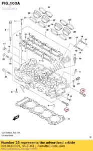 Suzuki 0910610069 bolt, eng mtg he - Dół