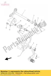 yamaha 5MW181220100 palanca, cambio 2 - Lado inferior