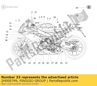 2H000799, Aprilia, decalcomania targa carena coda sinistra, Nuovo