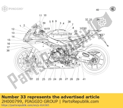 Aprilia 2H000799, Adesivo da placa do número da carenagem da cauda esquerda, OEM: Aprilia 2H000799