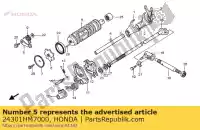 24301HM7000, Honda, trommel, versnellingspook honda trx 400 450 2000 2001 2002 2003 2004, Nieuw