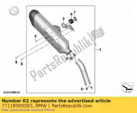 77118569583, BMW, collier de silencieux bmw  750 850 2018 2019 2020 2021, Nouveau