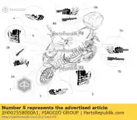 2H002558000A1, Piaggio Group, lewa naklejka na doln? tarcz? piaggio metca4101 metca4101, metca4102 50 2018 2019 2020 2021, Nowy