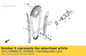 Honda 14511MBN670 tensioner, cam chain - Bottom side