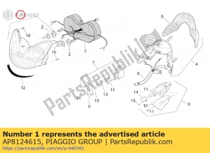 aprilia AP8124615 faro delantero uk - Lado inferior