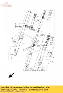 yamaha 5WXF31260000 tube, outer (left) - Bottom side